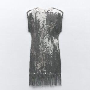 Fringed sequin mini dress